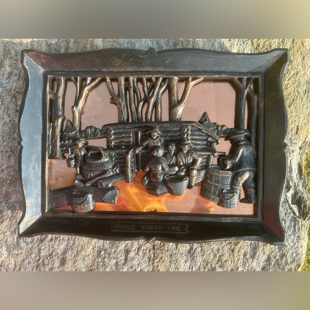 COPPER METAL AMERICAN FOLK ART Coppercraft Guild Maple Sugar Time Wall Hanging